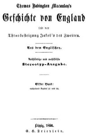 [Gutenberg 47174] • Geschichte von England seit der Thronbesteigung Jakob's des Zweiten. Elfter Band: enthaltend Kapitel 21 und 22.